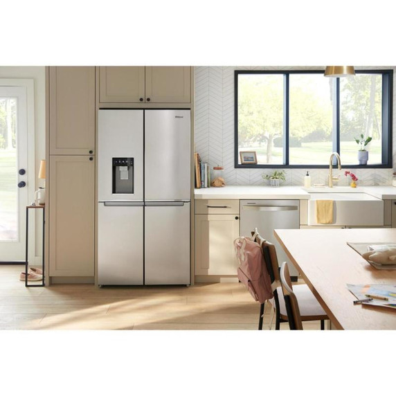 Whirlpool® 36-Inch Counter Depth 4 Door Refrigerator with Ice Maker in Door WRQC7836RZ