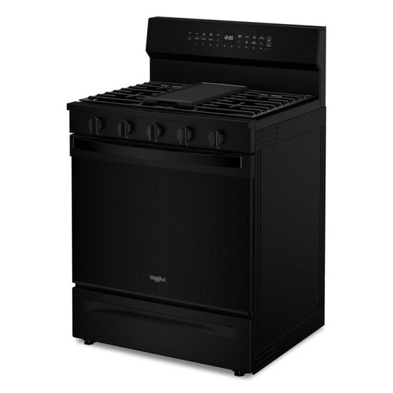 Whirlpool® 30-inch Smart Gas Range with Air Cooking Technology, Steam/Self Cleaning, Rapid Preheat 5.3 CuFt Capacity WFGS7530RB
