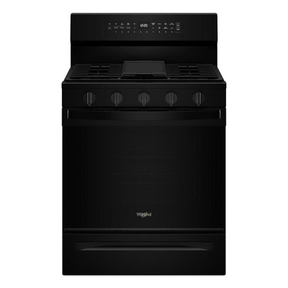 Whirlpool® 30-inch Smart Gas Range with Air Cooking Technology, Steam/Self Cleaning, Rapid Preheat 5.3 CuFt Capacity WFGS7530RB