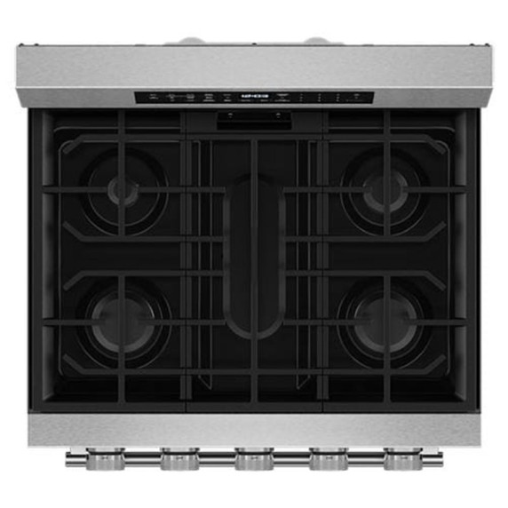 Kitchenaid® 5.0 Cu. Ft. Smart Freestanding Gas Range with Convection Cooking Modes KFGS530SPS