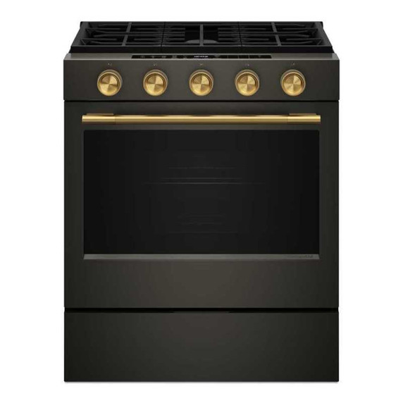 Kitchenaid® 5.0 Cu. Ft. Smart Slide-in Gas Range with Convection Cooking Modes and 2-in-1 Burner KSGS530SBE