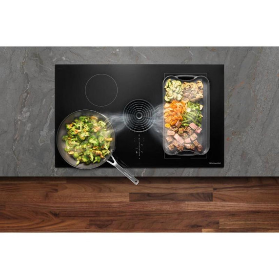 Kitchenaid® 36-inch NextGen Induction Downdraft Cooktop with Bridge XL Even-Heat™  Zone KCID936SBL