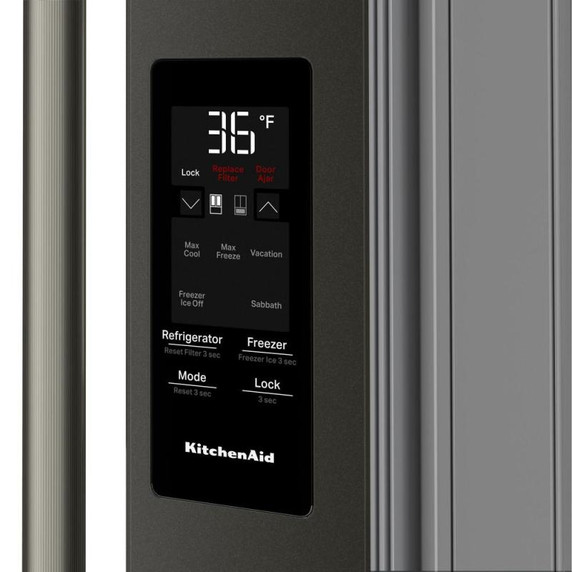 Kitchenaid® 30 cu. ft. French Door Refrigerator with Exterior Water and Ice KRFF436SBE