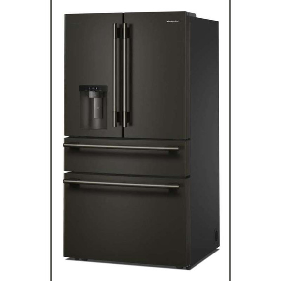 Kitchenaid® 29 cu. ft. French Door Refrigerator with Exterior Water and Ice and FreshChill™ Full-Width Refrigerated Drawer KRMF436SBE