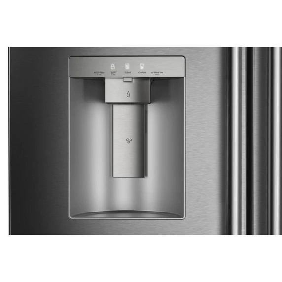 Kitchenaid® 29 cu. ft. French Door Refrigerator with Exterior Water and Ice and FreshChill™ Full-Width Refrigerated Drawer KRMF436SBE
