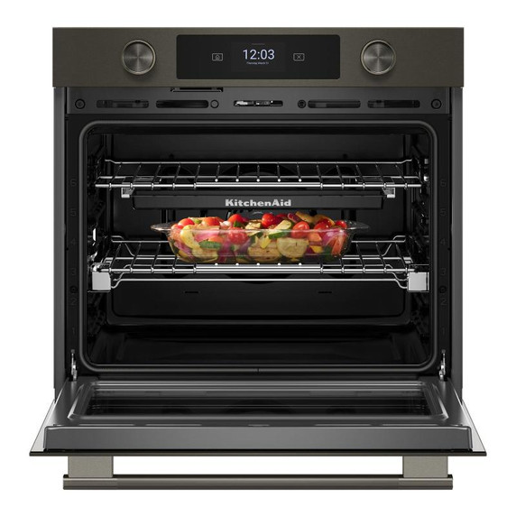 Kitchenaid® 30-inch Smart Electric Single Wall Oven with Assisted Cooking Modes - Black Ore KOES730SBE