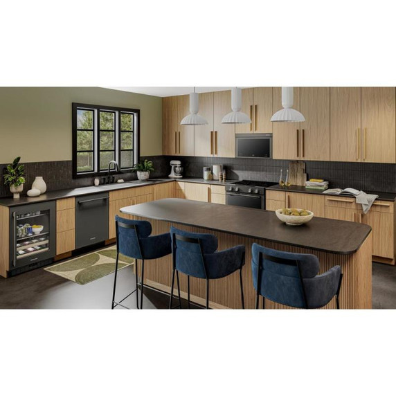 Kitchenaid® 24" Beverage Center with Glass Door and Wood-Front Racks KUBR524SBE