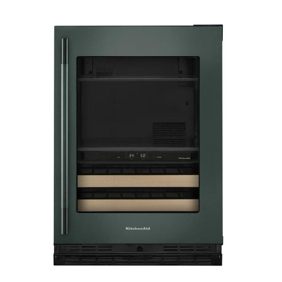 Kitchenaid® 24" Beverage Center with Glass Door and Wood-Front Racks KUBR524SJP