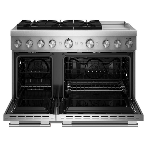 Kitchenaid® 48-Inch 6 Burner Commercial-Style Dual Fuel Range with Griddle KFDD948SSS
