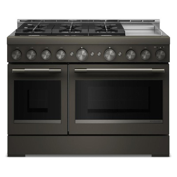 KitchenAid® 48-Inch 6 Burner Commercial-Style Gas Range with Griddle KFGD948SBE