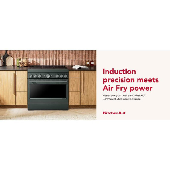 Kitchenaid® 36-Inch 6-Element Induction Freestanding Commercial-Style Range with Air Fry KFIS936SJP
