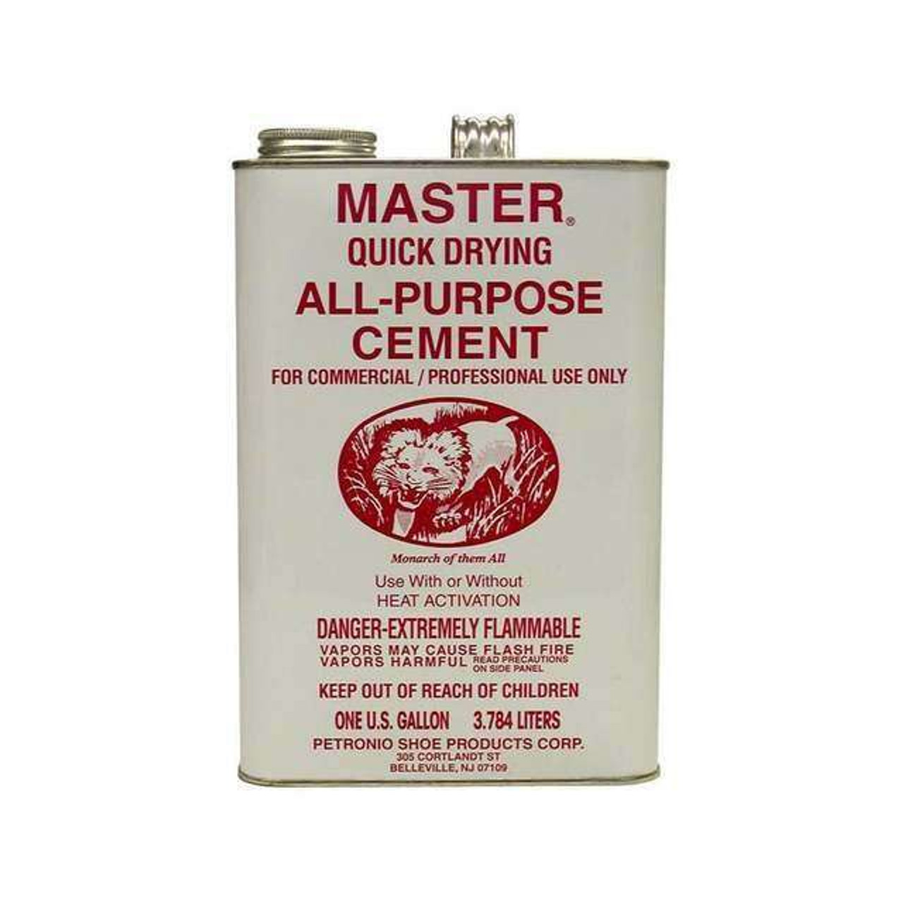 Master Petronio All Purpose Cement 8 oz Brush in Can Shoe Repair Glue New