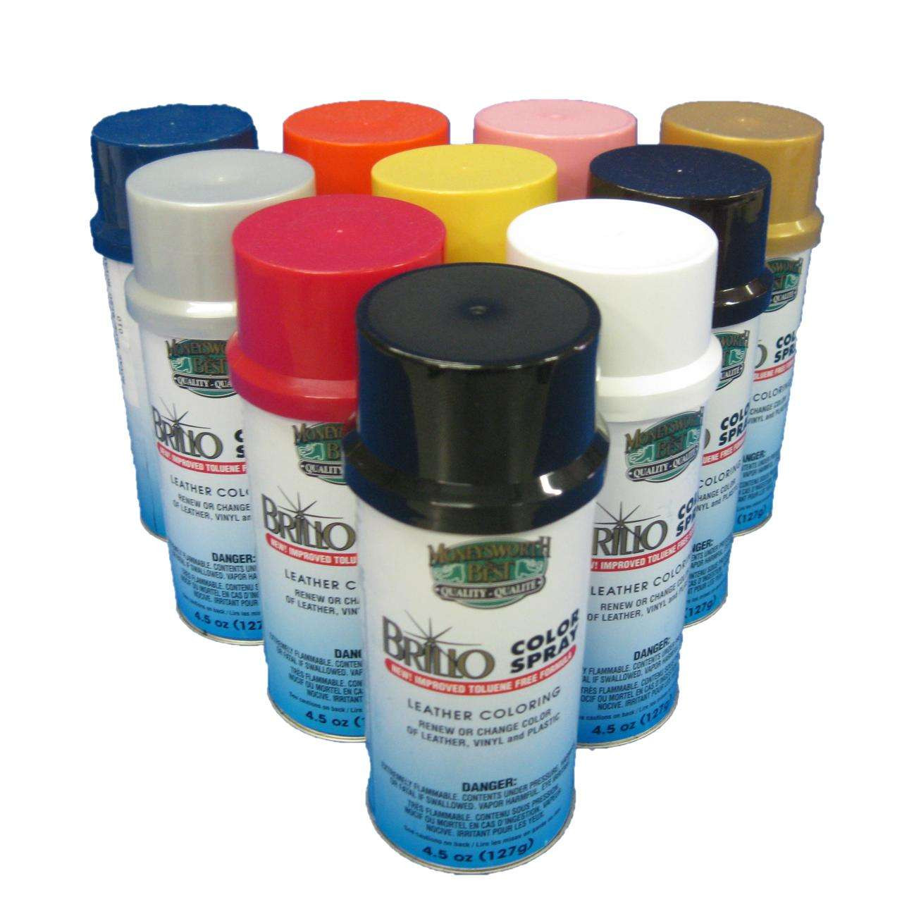 Brillo LEATHER COLOR SPRAY PAINT DYE - Colors & Protects - Leather Vinyl  Plastic