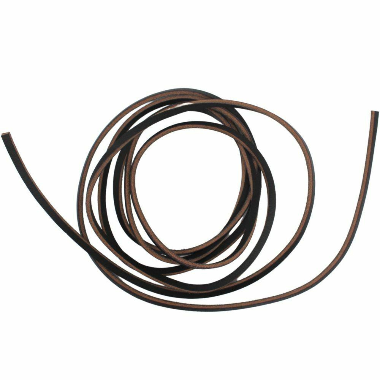 TOFL Leather Boot Laces | 72 Inches Long | 1/8 inch Thick | 2 Leather Strips | 1 Pair Medium Brown Laces