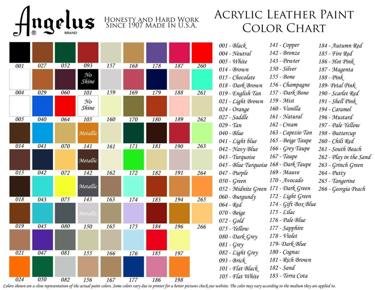 Page 1 of Angelus Leather Dye