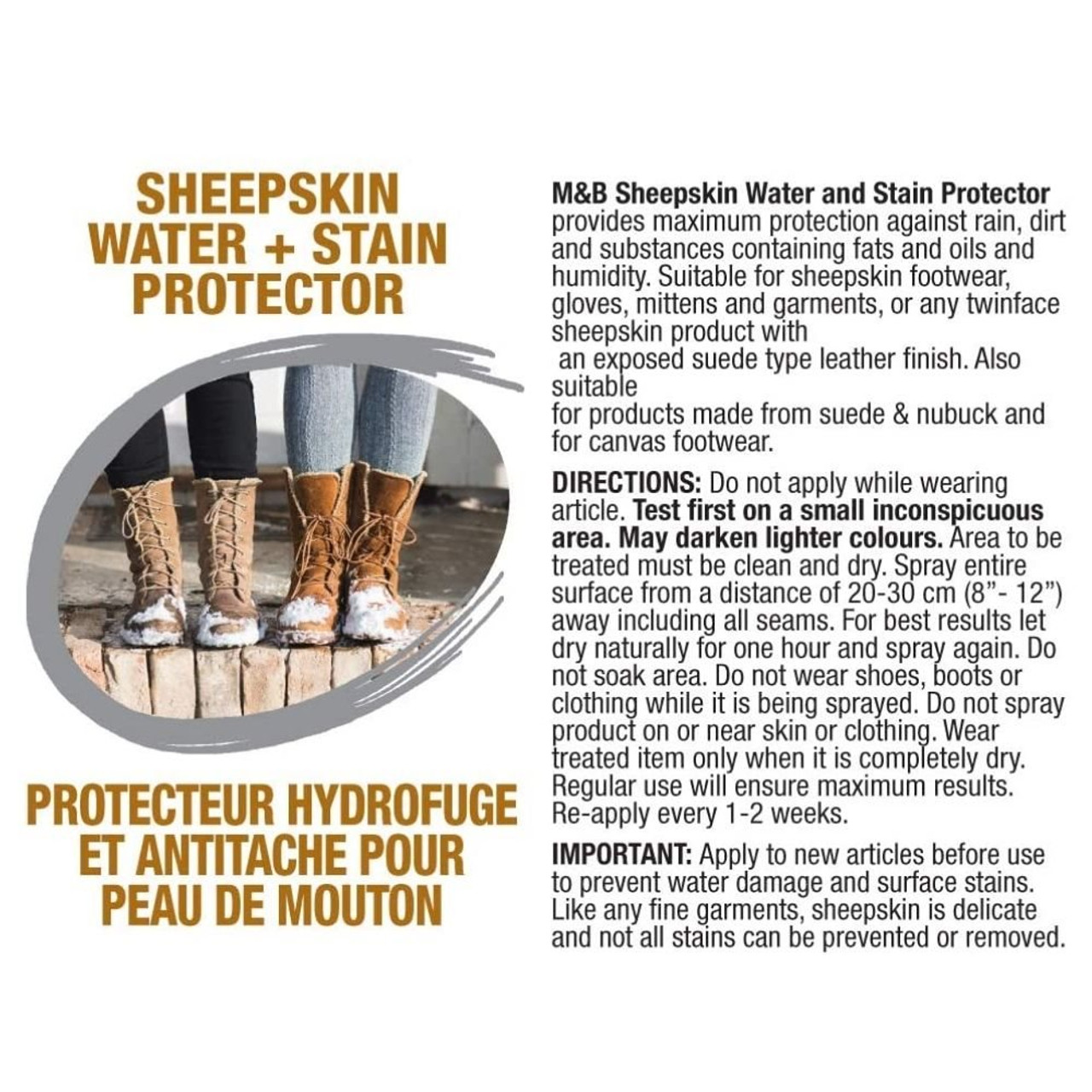Angelus Boot Waterproofing Spray- Protects your Sheepskin Boots & Shoes  from Salt, Water, Stains, & More- Use on Suede, Leather, & More- 5.5oz