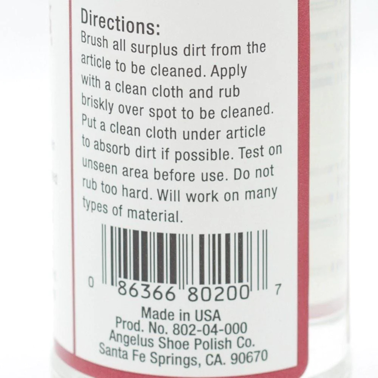 Angelus Spot Remover 802 Dry Cleaner Leather/Fabric + Preparer