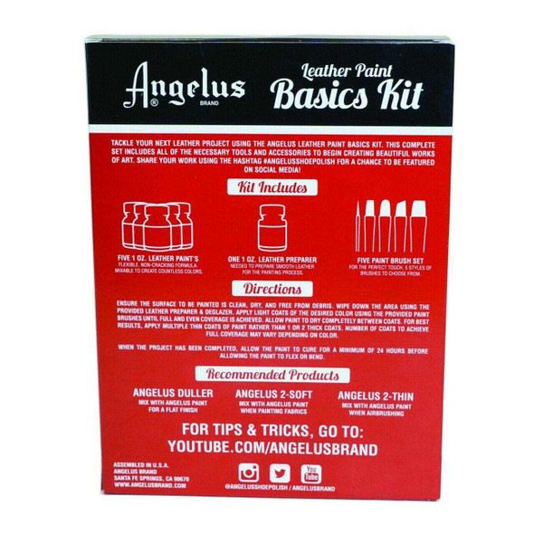 Angelus Acrylic Leather Paint Best Sellers Kit, 1 oz., 12 Colors - 21619345
