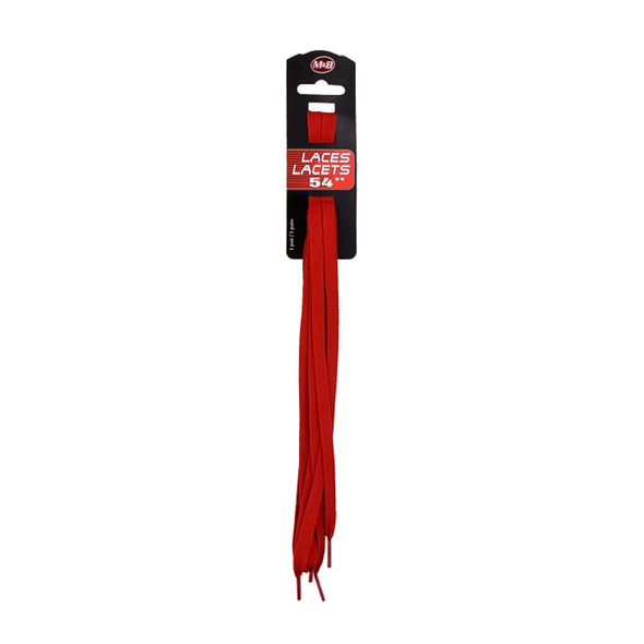 M & B Red Flat Sneaker Laces - 54 Inches (1 Pair)