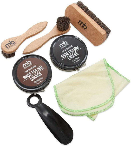 Moneysworth and Best Deluxe Pro Shine Shoe Cream Travel Kit w/ Brush and Dauber Leather Care