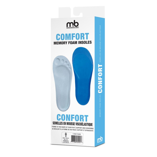 Moneysworth & Best Comfort Memory Foam Insoles for Men & Women (Trimmable Sizes)