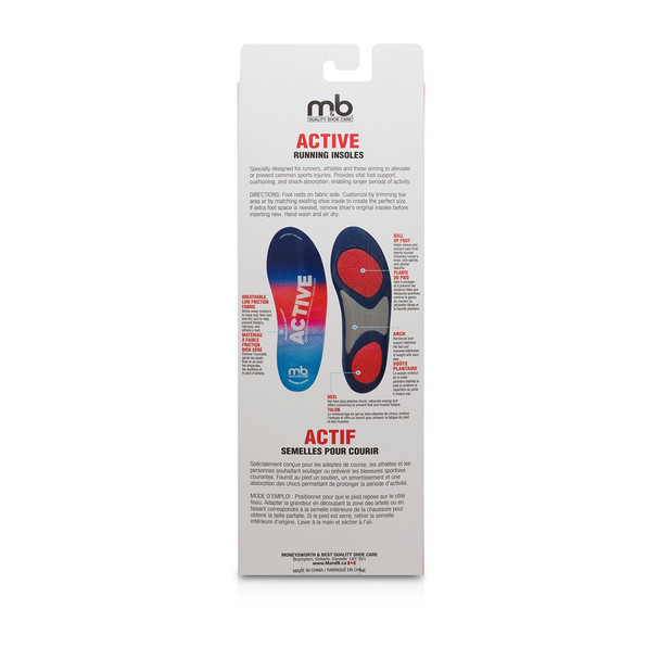 Moneysworth & Best Active Running Insoles – Men’s 9–14 - Trimmable (1 Pair)