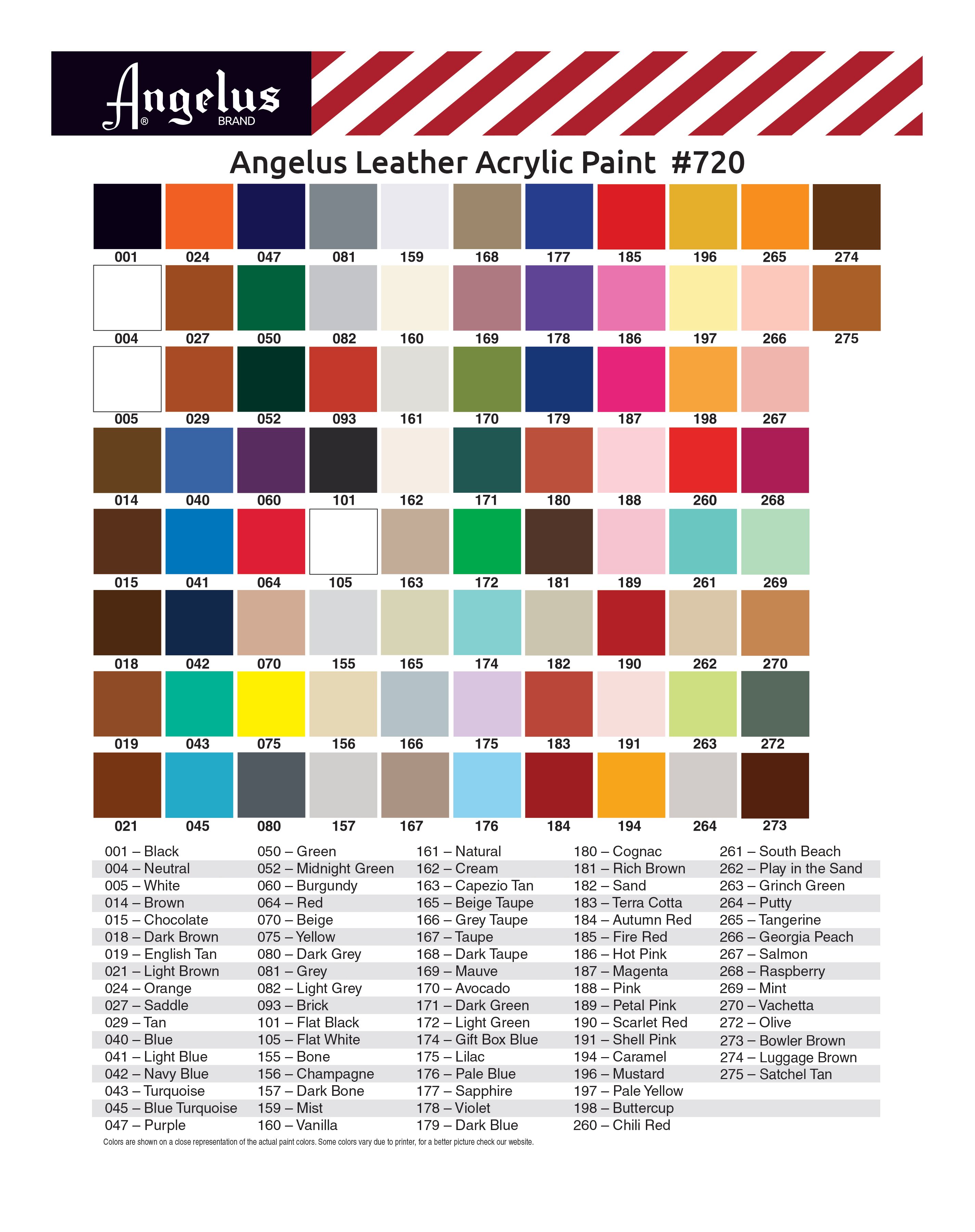 Angelus Color Charts