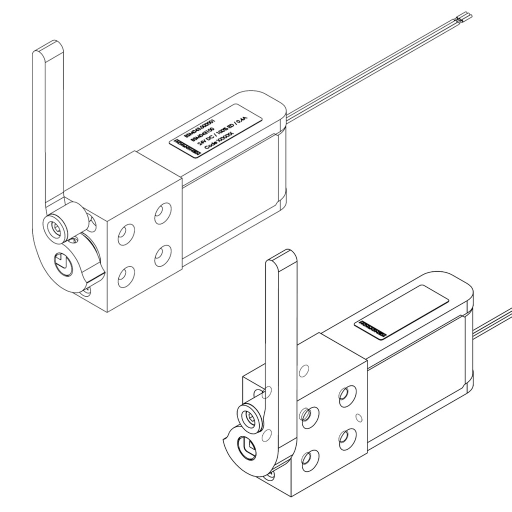latching rotary solenoid set, left and right finger solenoid