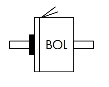 BOL Configuration - B: Shaft extensions (both ends); O: Standard type without mounting ring; L: Return Spring on the anti-clockwise shaft end