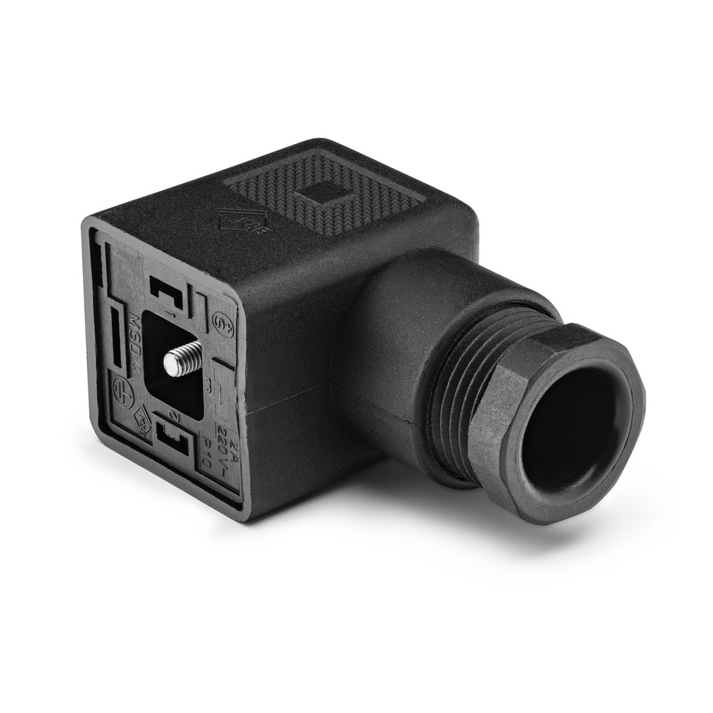 Rectangular DIN Solenoid Connector, rated for 250V - 10A, DIN EN 175301-803, 430006