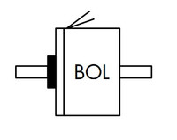 BOL Configuration - B: Shaft extensions (both ends); O: Standard type without mounting ring; L: Return Spring on the anti-clockwise shaft end