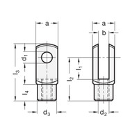 Clevis Fork Head, DIN 71752, M5 Thread, 3142009  