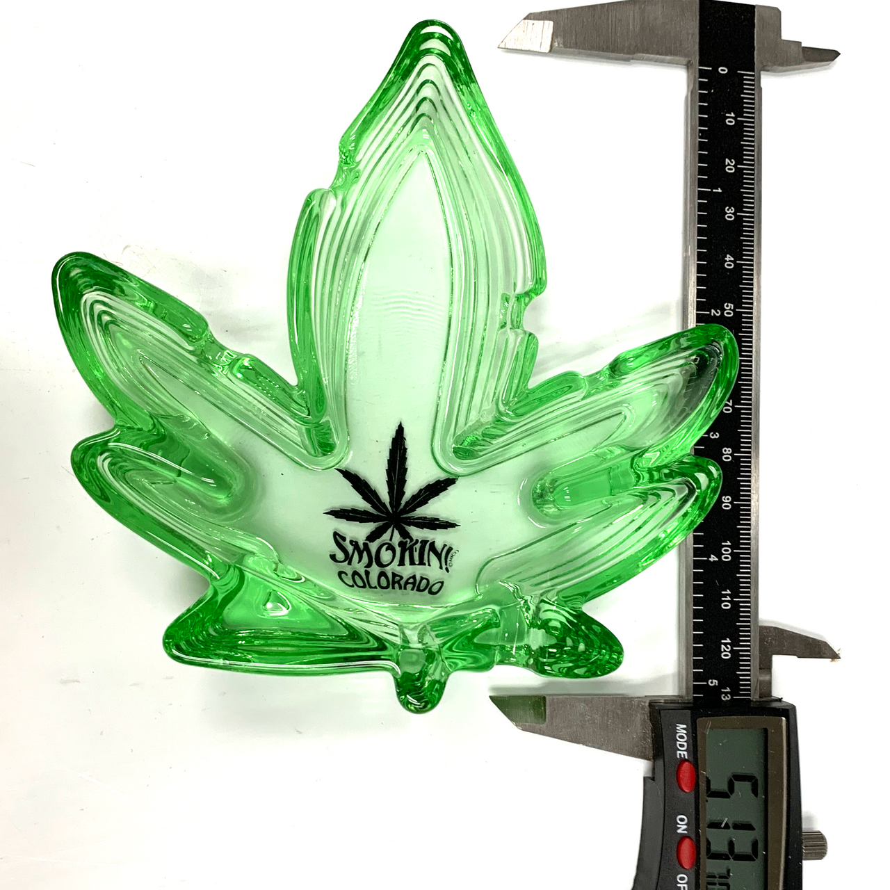 Green Glass Weed Leaf Colorado Ashtray Smokin! Puffr