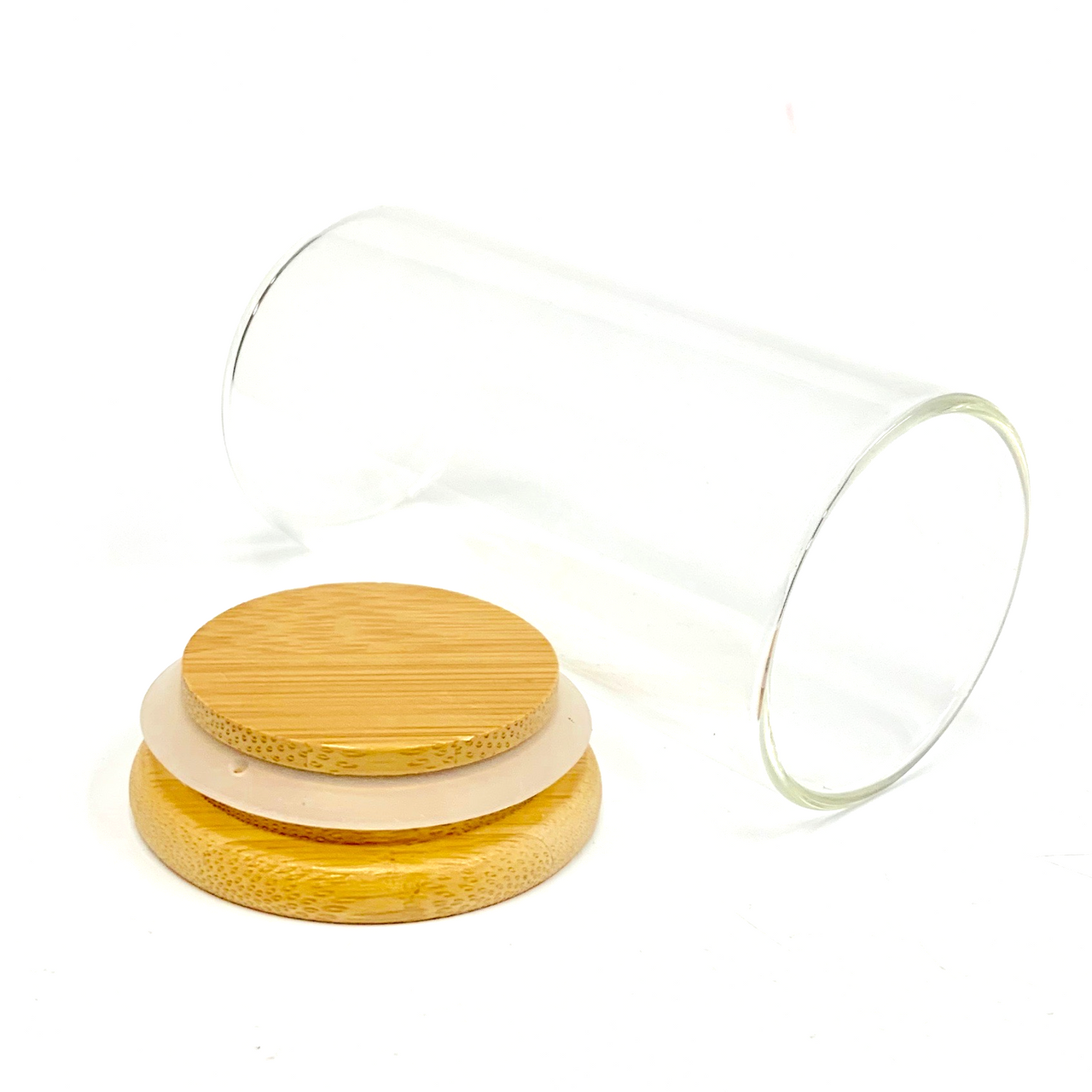 Large Glass Jar with Bamboo Lid 200ml or 6oz Puffr
