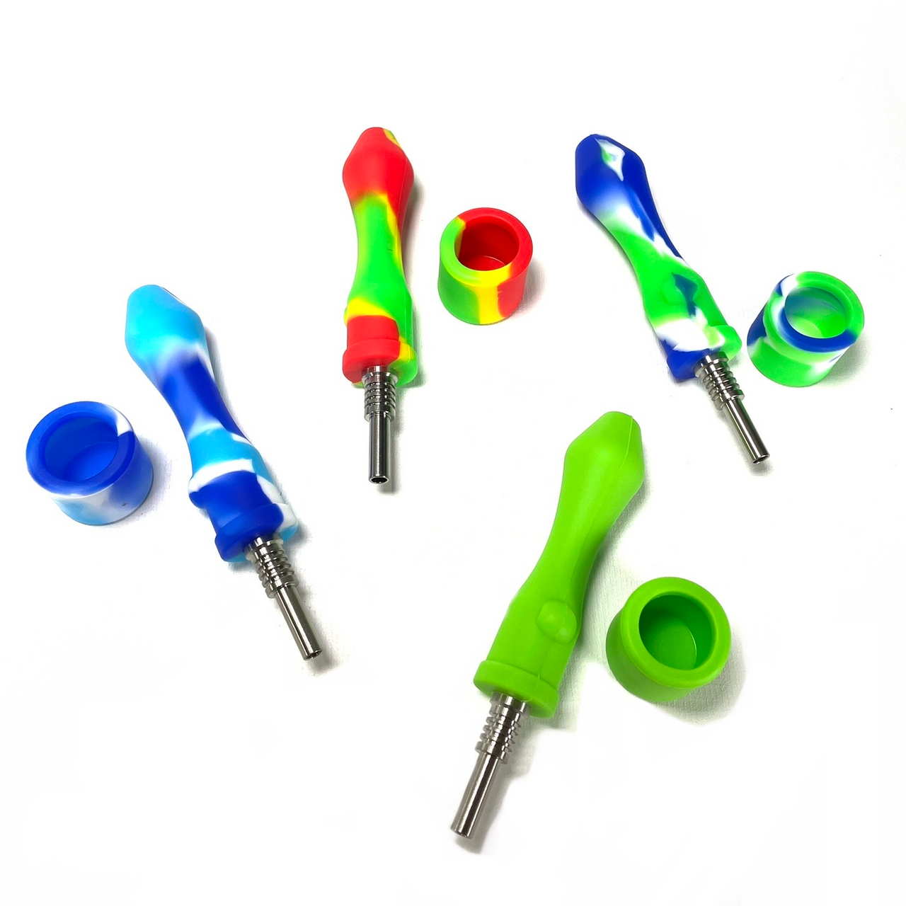 SILICONE NECTAR COLLECTOR SET WITH 10MM TITANIUM NAIL -SmokeDay