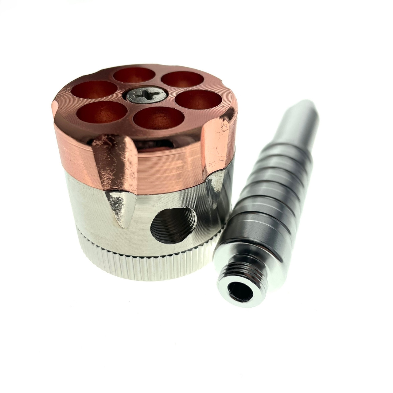 tobacco grinder with handle Six Shooter Pipe Tobacco Grinder With Handle 5