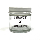 1.5" 1oz Glass Jar w/ White Lid (48 PACK CASE)