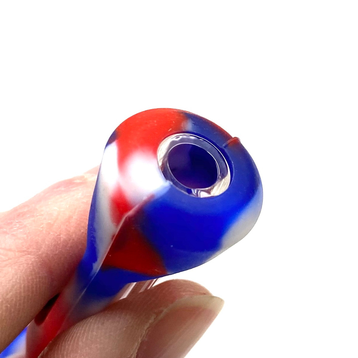 3" Silicone Chillum Pipe w/ Glass Inside Assorted Colors 1 Count Puffr