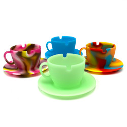 Alice's Trippy Teacup Ashtray Glows in Dark Black-light 1 Count Assorted Color
