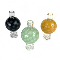 Dotted Glass Carb Cap with Airflow  1 Count Assorted