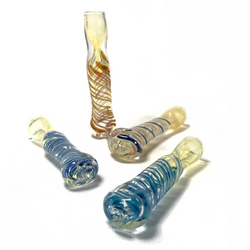 Chill Swirl Chillum 3.25" " Long Hand Pipe 1 Count Assorted