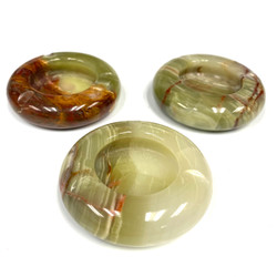 Banded Onyx Round Ashtray Hand Made in Turkey 3"  1 Count