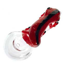 Black and Red Gecko Pipe 4"