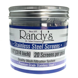 Stainless Steel Screens .75" 36 Packs of 20 Per Jar