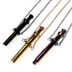 Bullet Spring Tube Scoop Necklace 2.25”