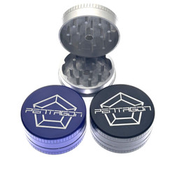 Pentagon 2-Piece Aluminum Herb Grinder – Magnetic Diamond Tooth Grinder 1.75" (45mm)