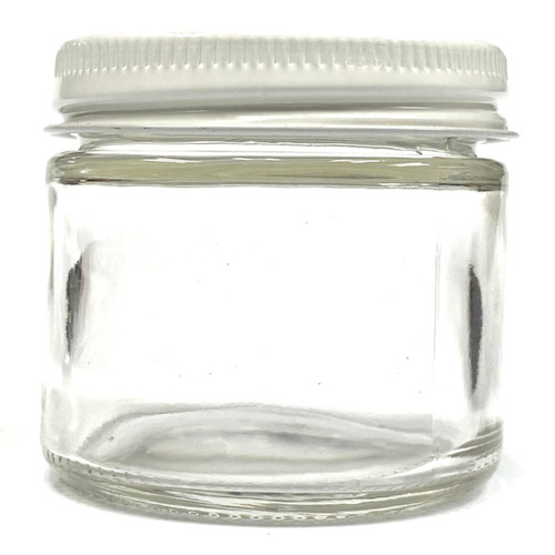 2" 2oz Glass Jar w/ White Lid (24 PACK CASE)