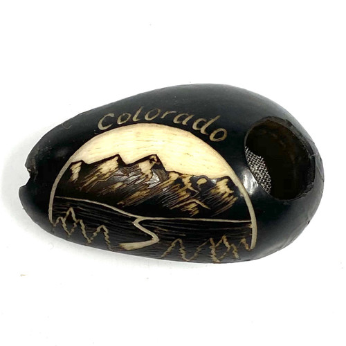 Colorado Mountain Stream- Tagua Nut Hand Carved Pipe