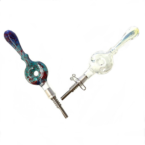 Doughnut Colorado Blown Nectar Collector 14mm with Tip 1 Piece Assorted