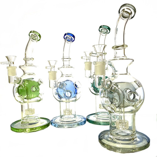 Big Ol' Mobius Ball 12"x5" Glass Water Pipe (Assorted Colors)